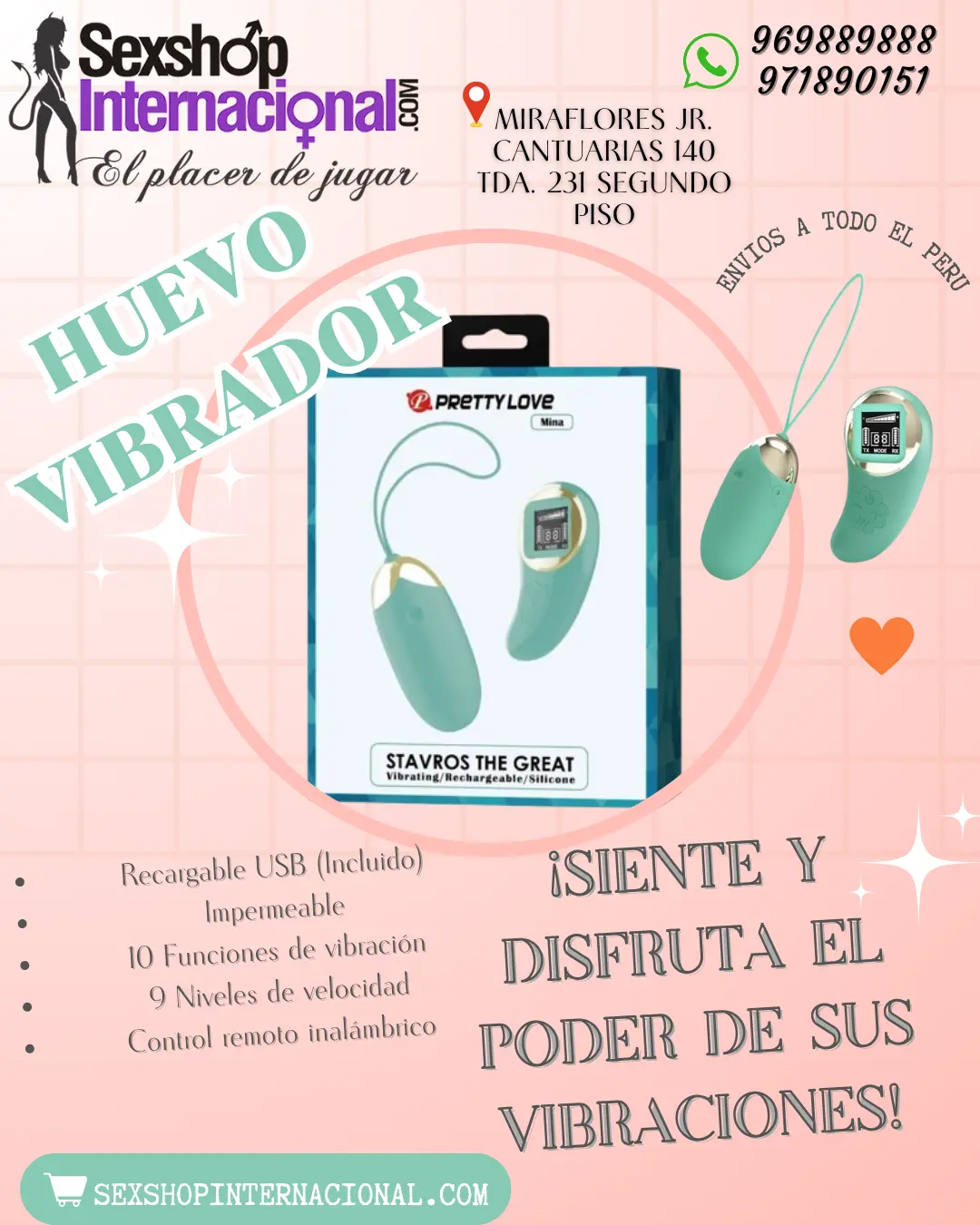 HUEVO VIBRADOR PARA PUNTO G 10 MODOS DE VIBRAR-TE ENCANTARA 