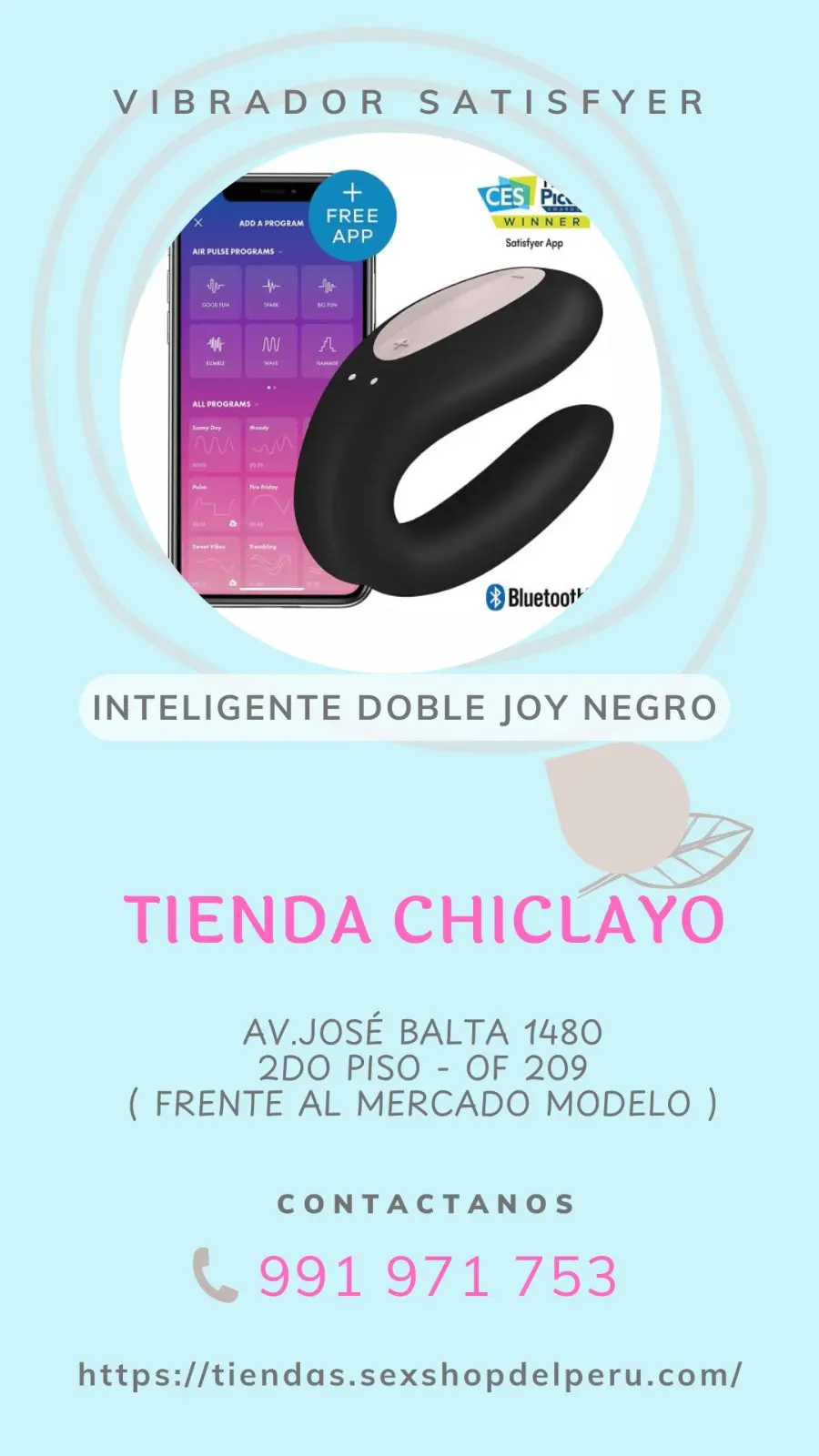 A-VIBRADOR SATISFYER INTELIGENTE DOBLE JOY NEGRO