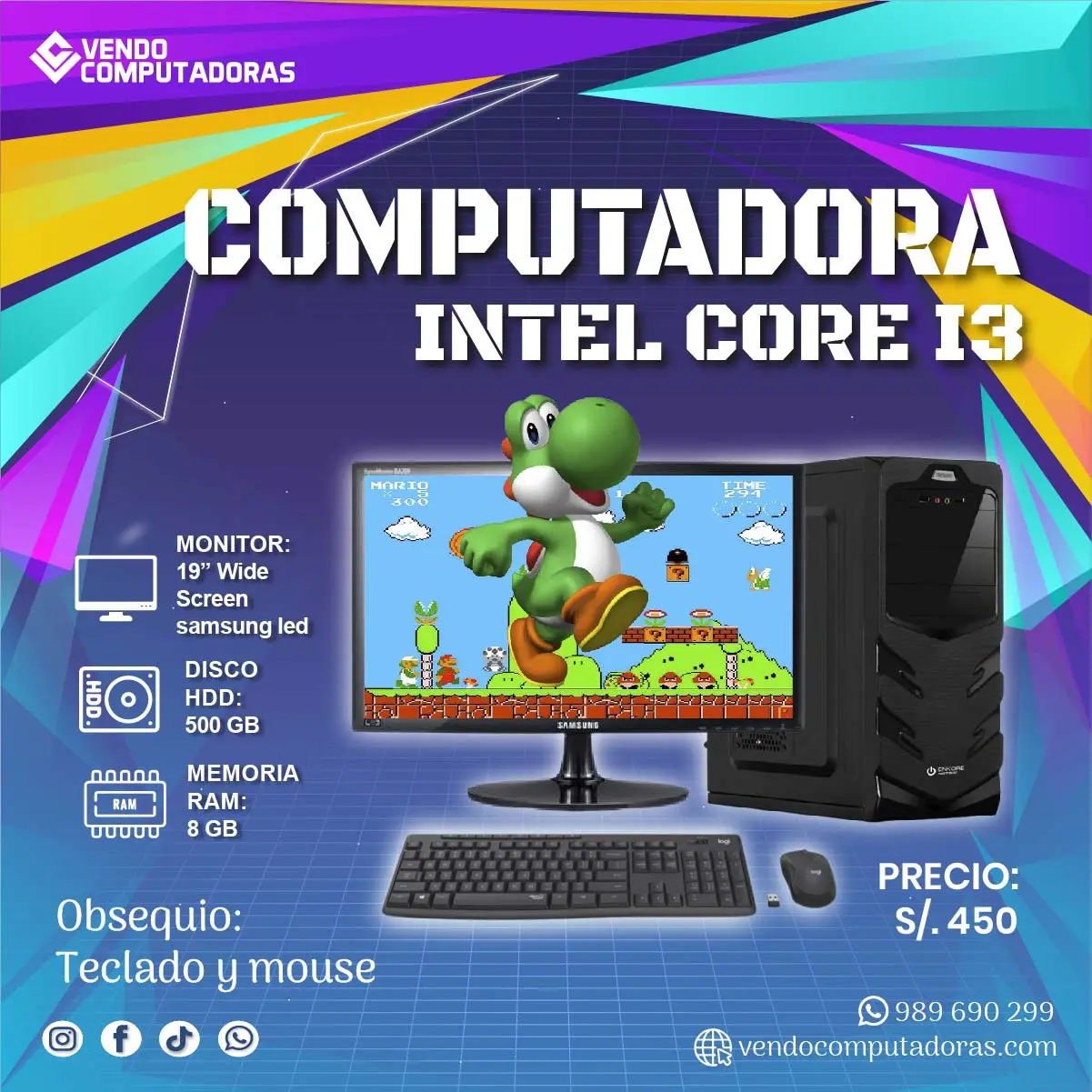 Rendimiento superior con esta PC Core i5 lista para entrega