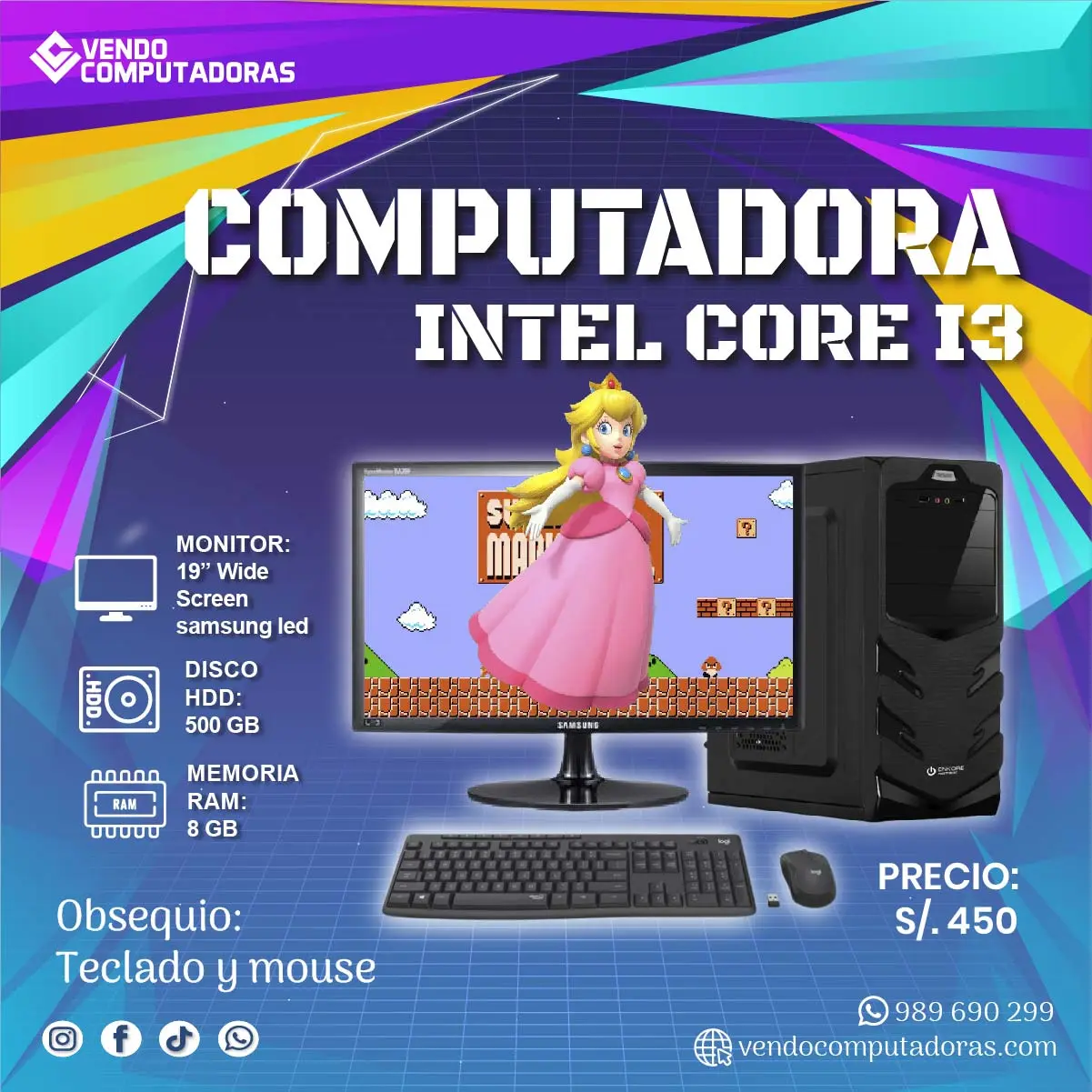 Rendimiento superior con esta PC Core i5 lista para entrega