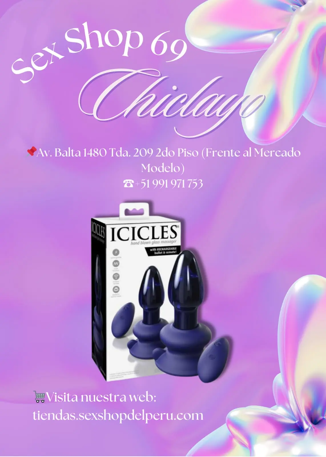  A-VIBRADOR ICICLES VIDRIO AZUL N 85