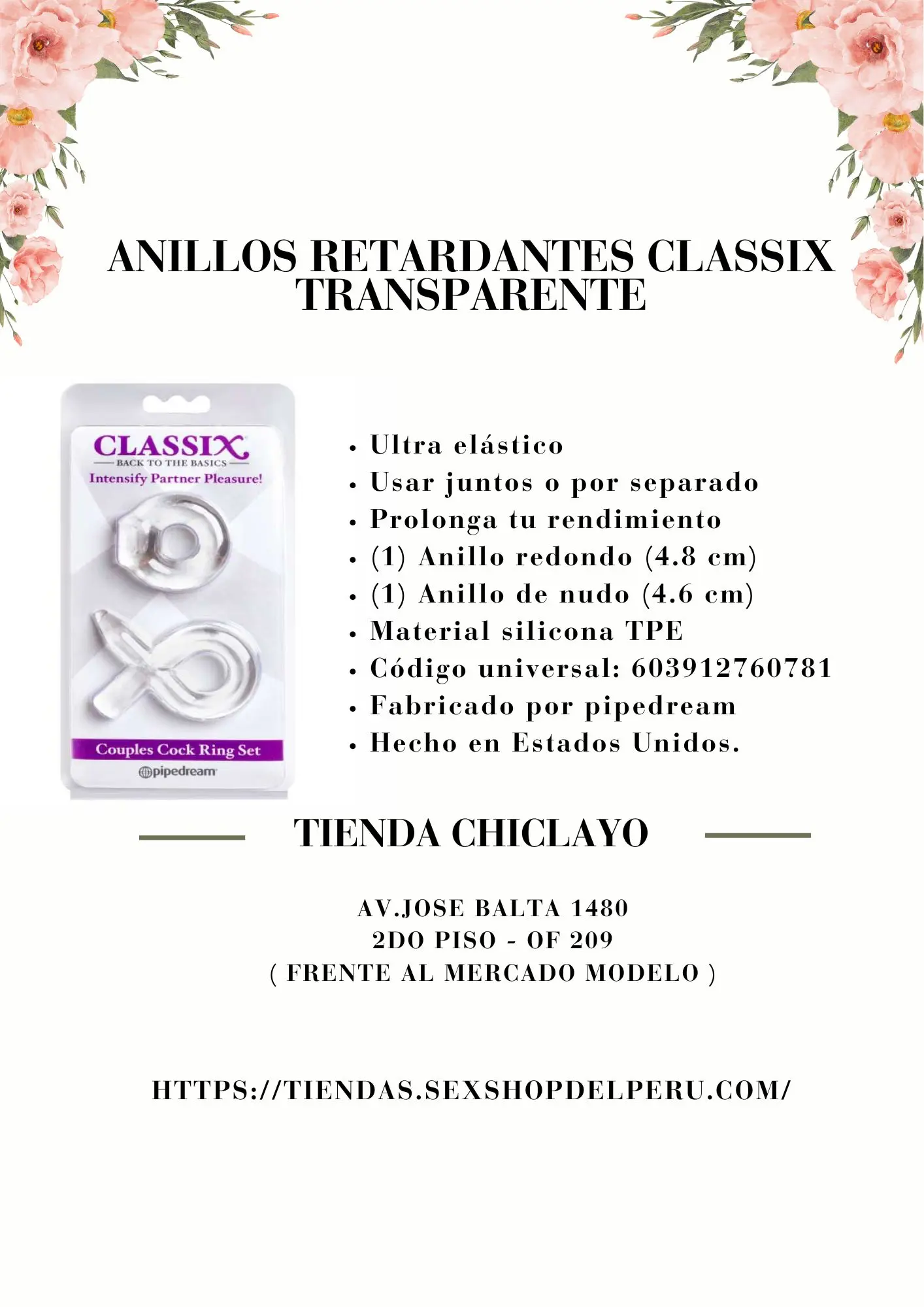 ANILLOS RETARDANTES CLASSIX TRANSPARENTE