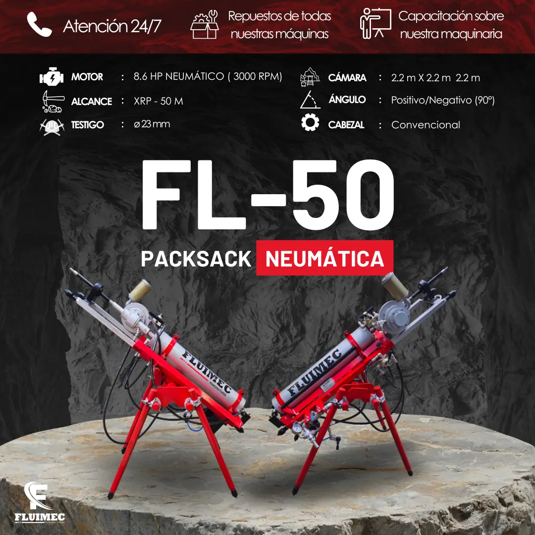 PACKSACK NEUMÁTICA FL50 equipo para mineria 