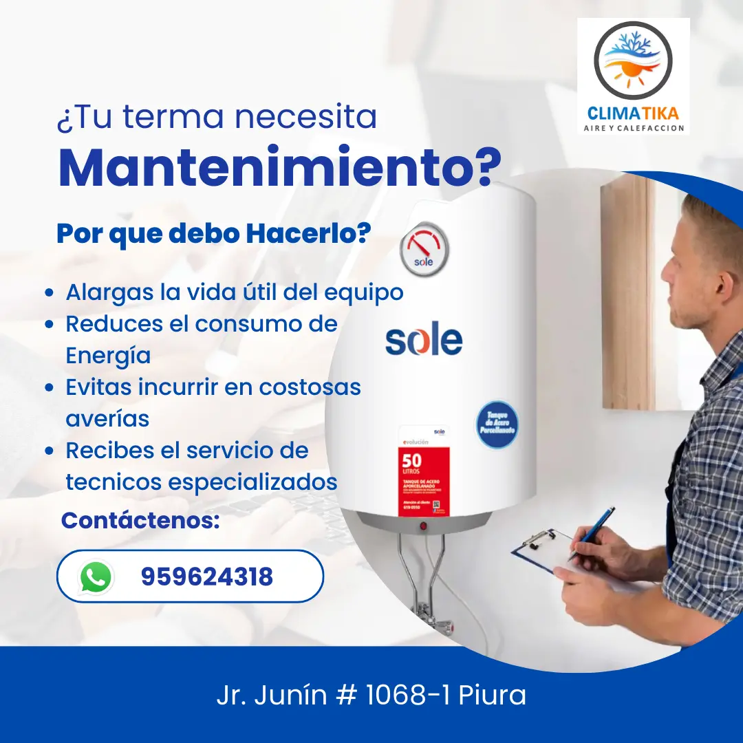 Reparación y Mantenimiento de Termas Sole PIURA