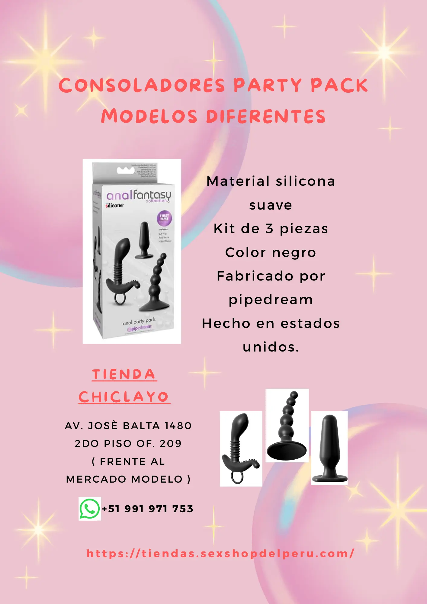 CONSOLADORES PARTY PACK MODELOS DIFERENTES
