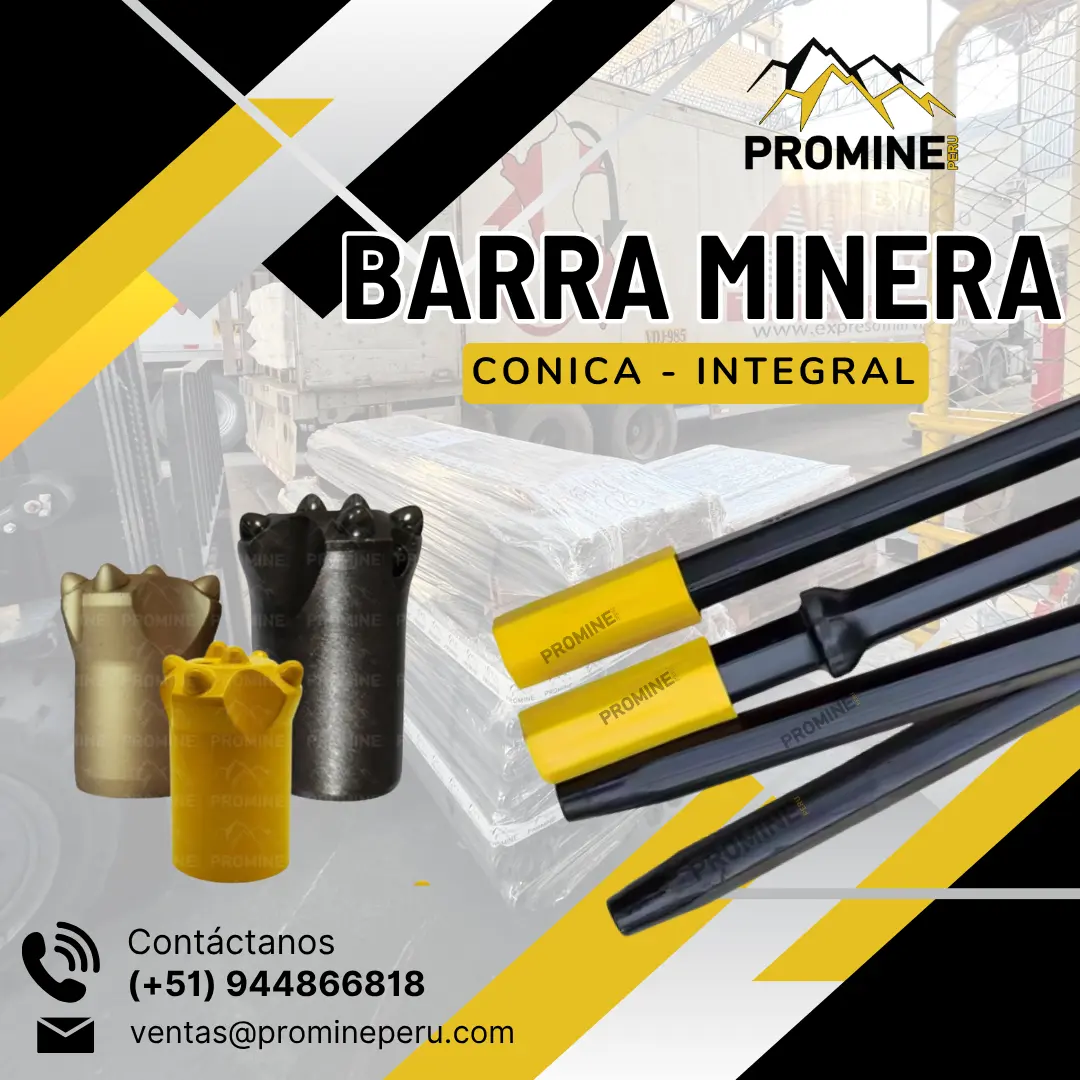 BARRA CONICA E INTEGRAL PERFORACION EN MINA PROMINE 
