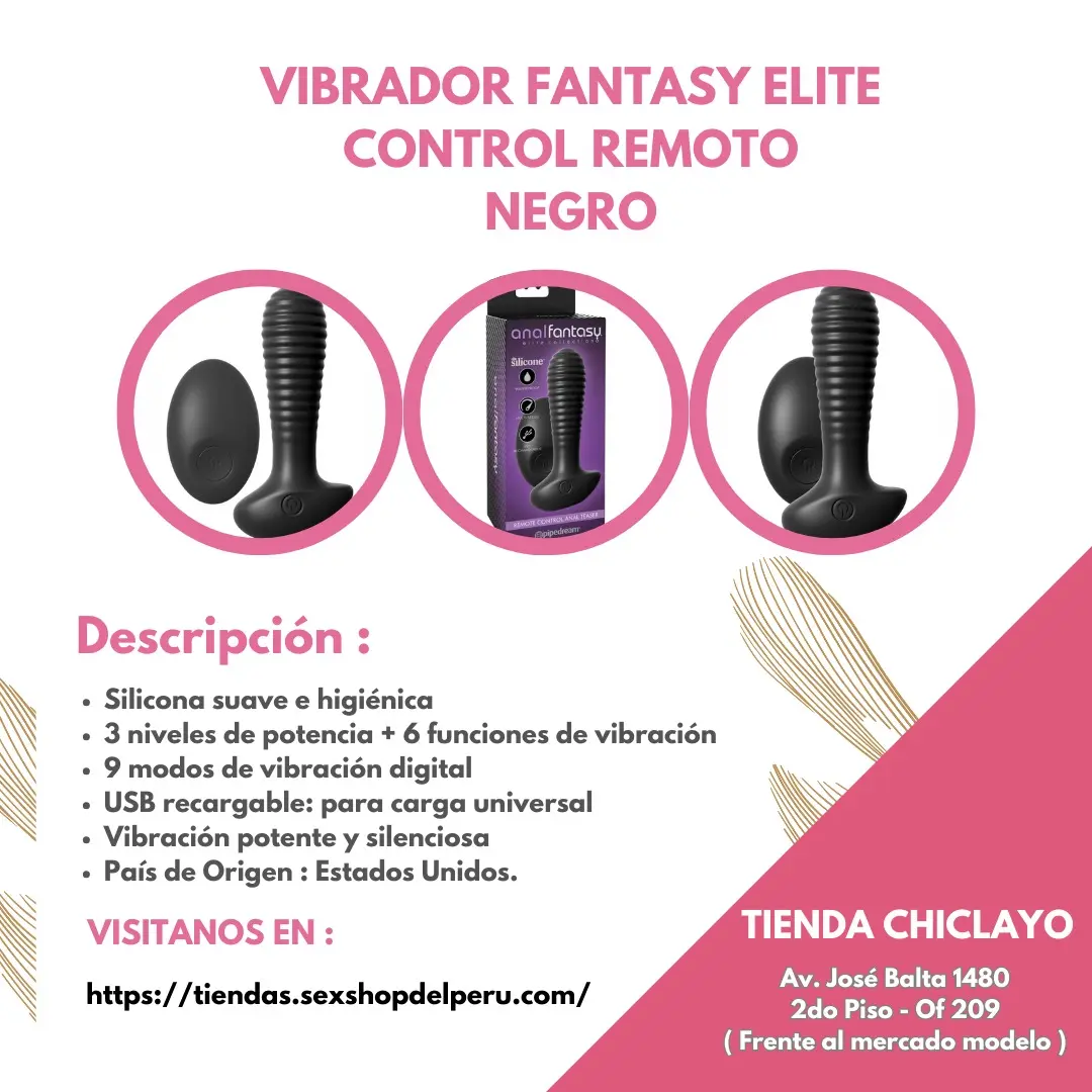 VIBRADOR FANTASY ELITE CONTROL REMOTO NEGRO