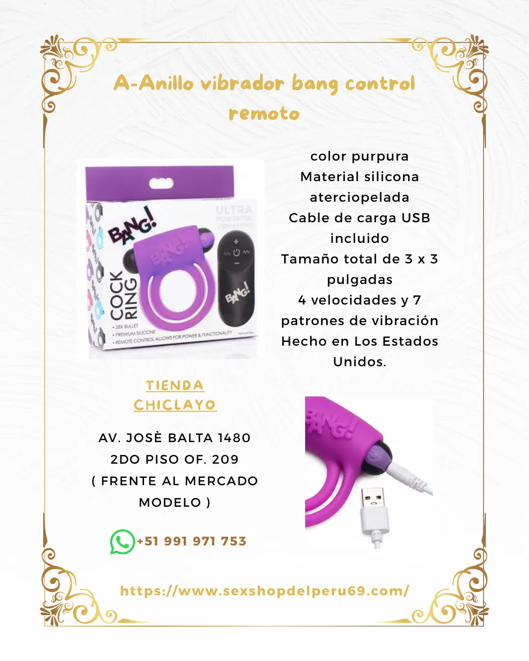 A-Anillo vibrador bang control remoto
