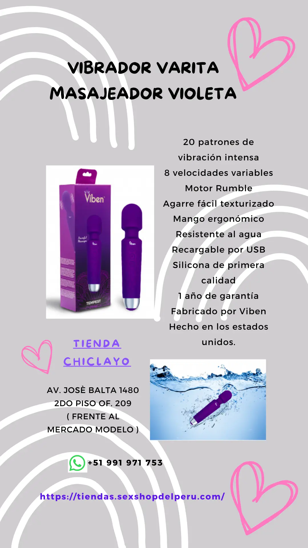 VIBRADOR VARITA MASAJEADOR VIOLETA