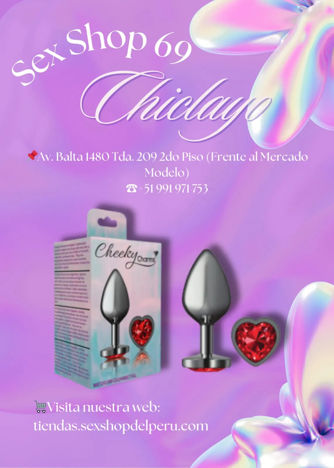 Consolador plug metal corazon rojo