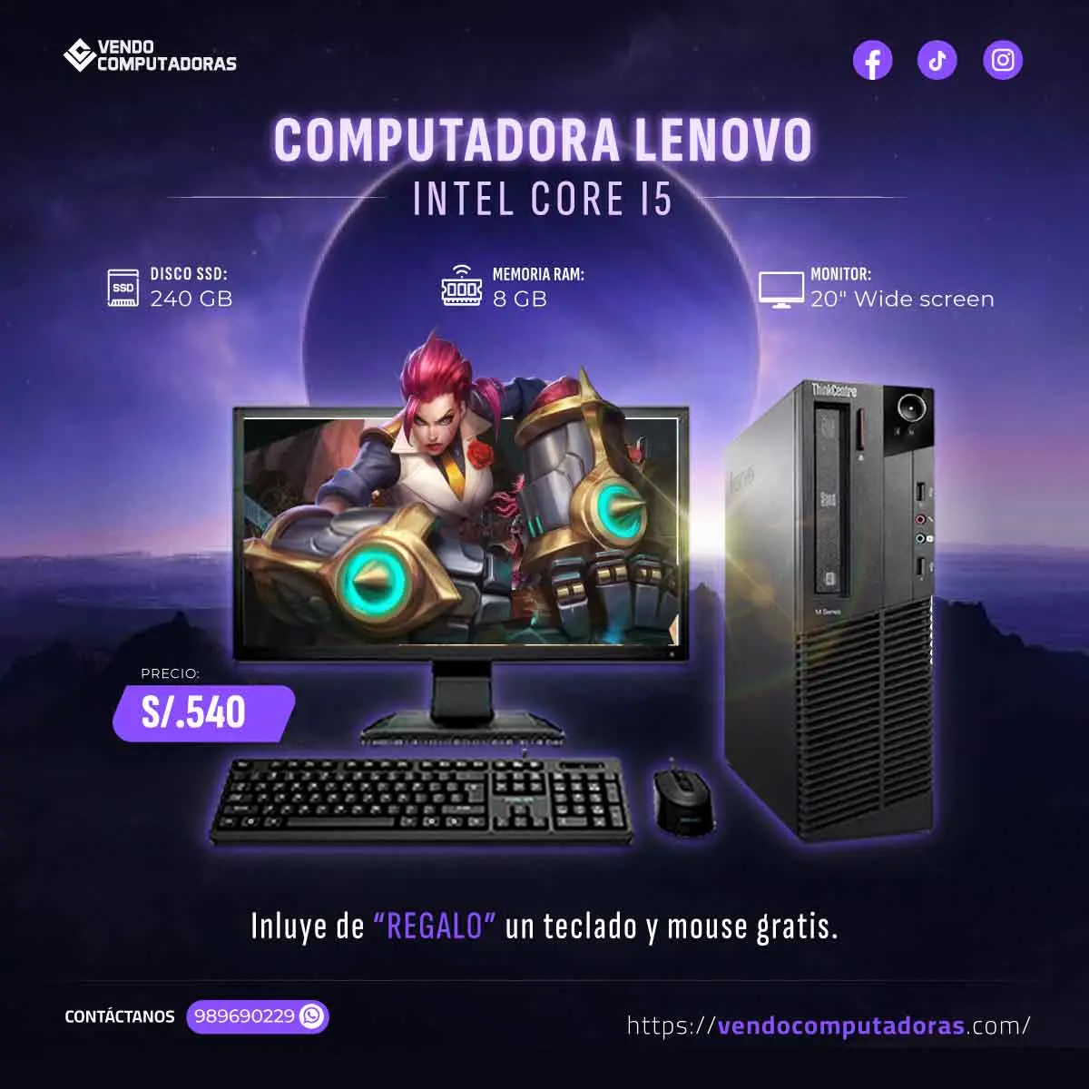  Tu oportunidad llegó PC Lenovo en oferta lista para usar