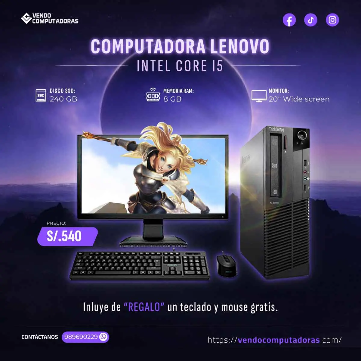  Tu oportunidad llegó PC Lenovo en oferta lista para usar