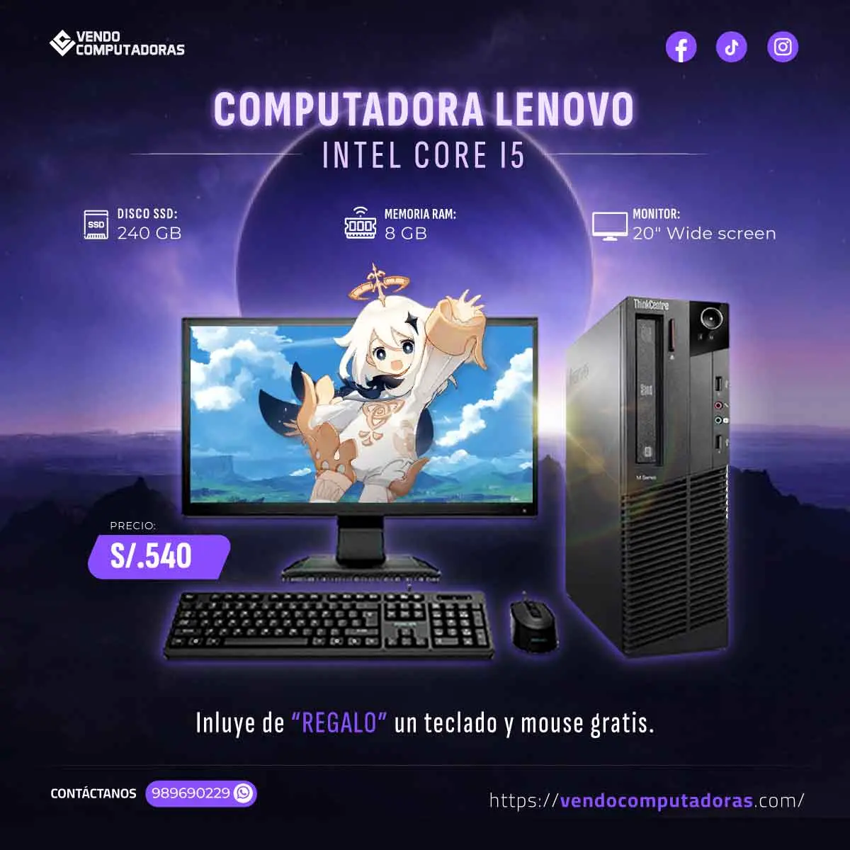  Tu oportunidad llegó PC Lenovo en oferta lista para usar