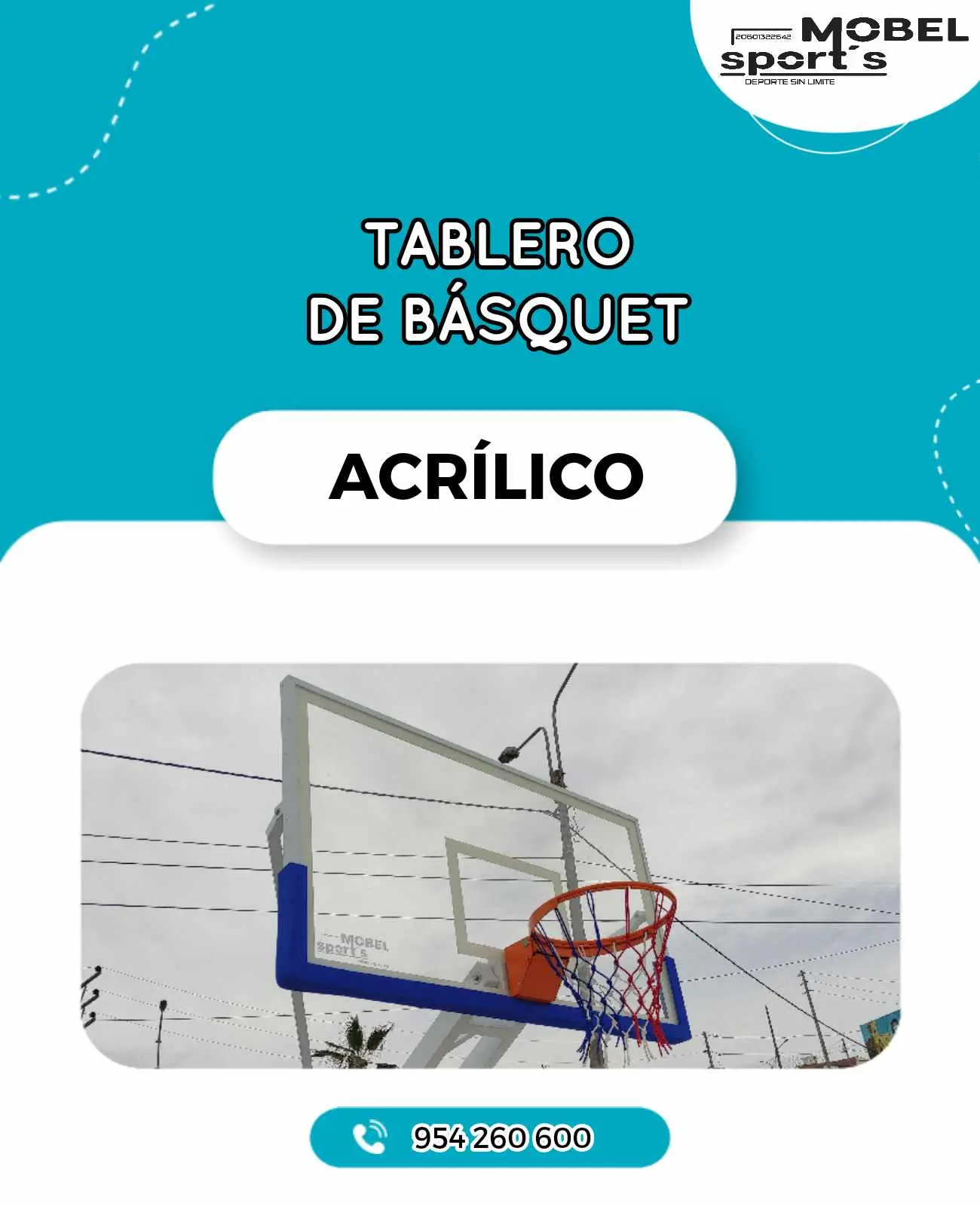 ACRILICO PARA TABLERO DE BASQUET MOBEL SPORTS