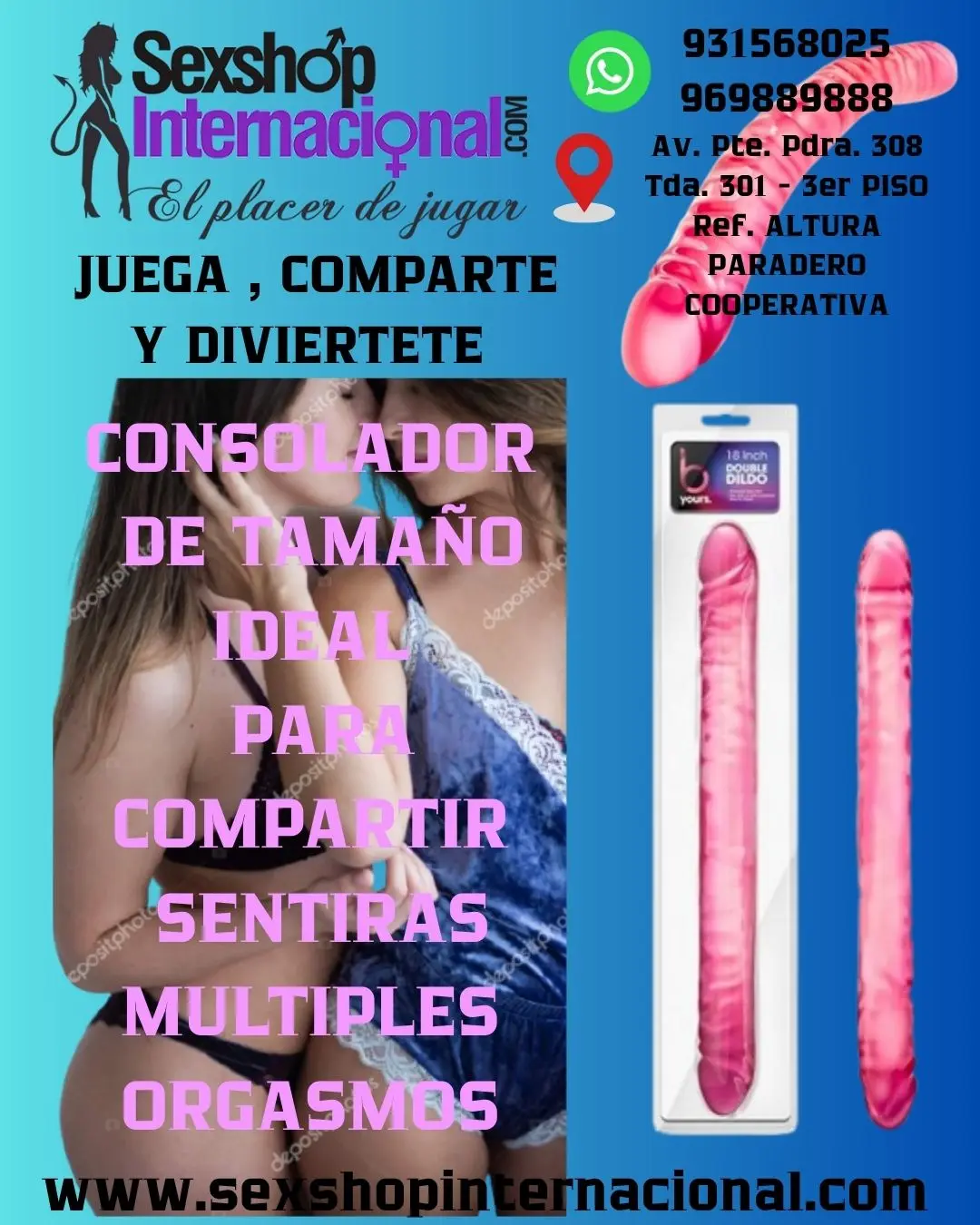 B YOURS 18 DOUBLE DILDO PINK