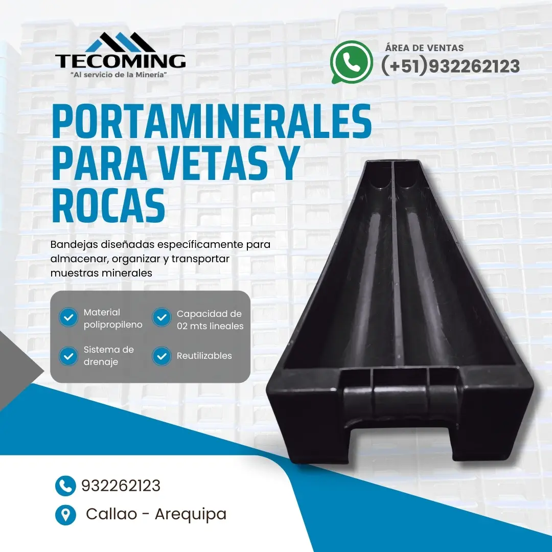 Portaminerales PQ 2 lineales para muestras de vetas y rocas