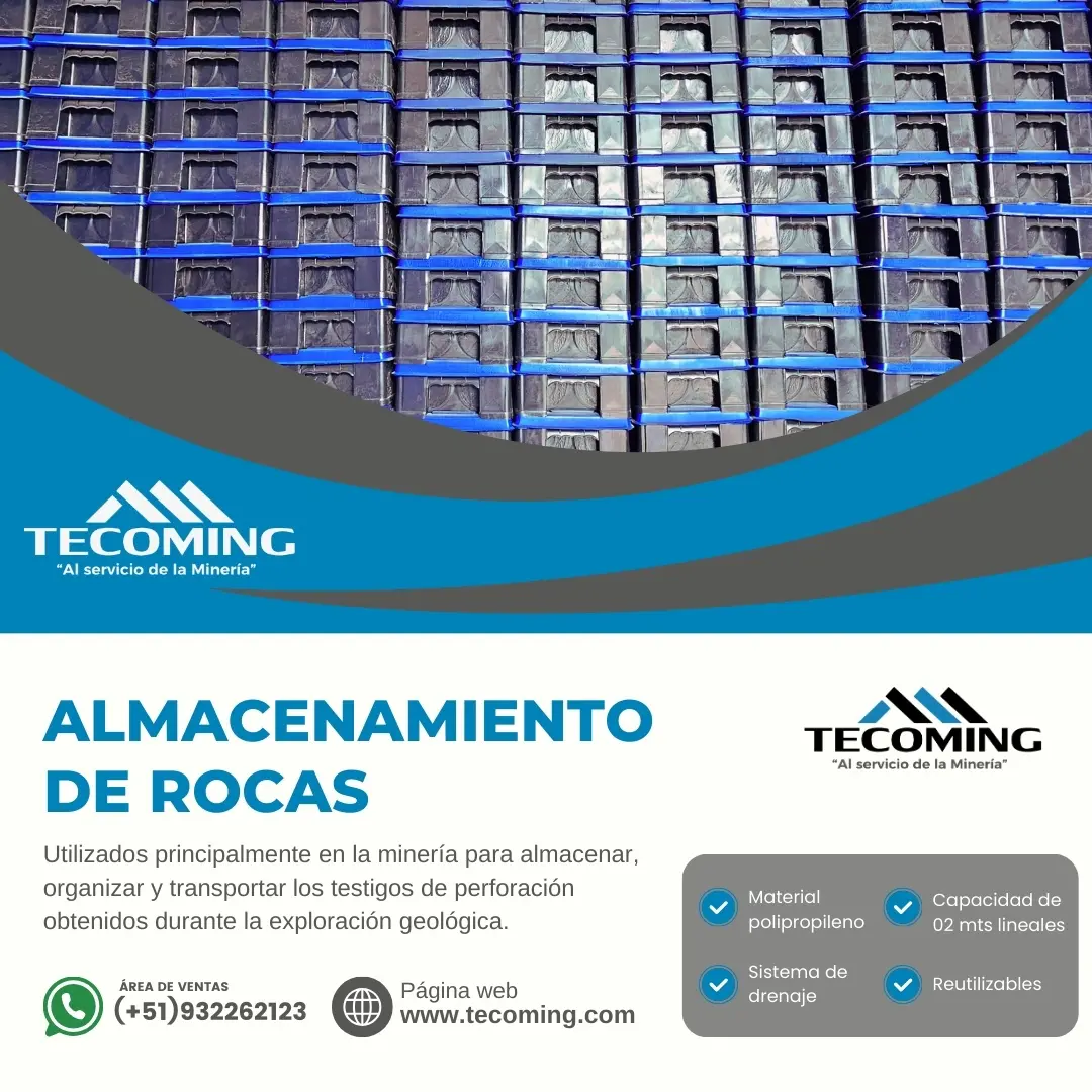 Almacenamiento de rocas 2 metros lineales para testigos