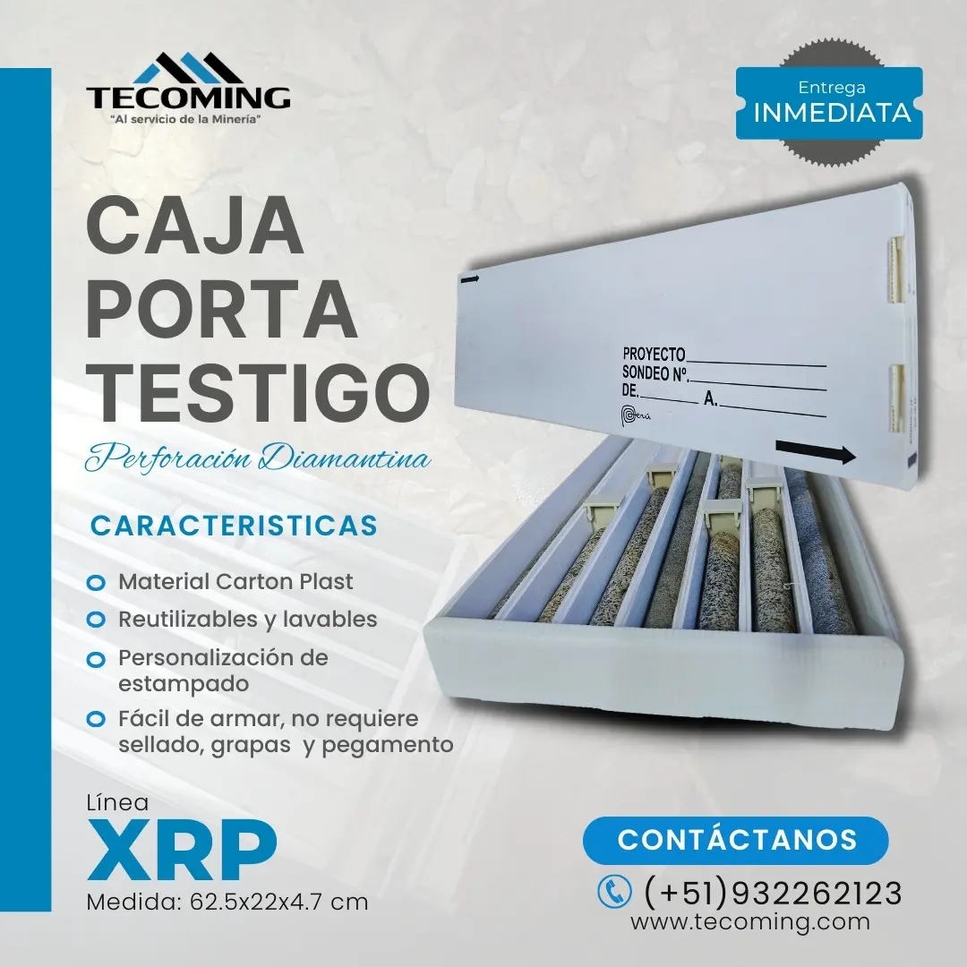 Caja porta testigo XRP cartón plast resistente y liviana