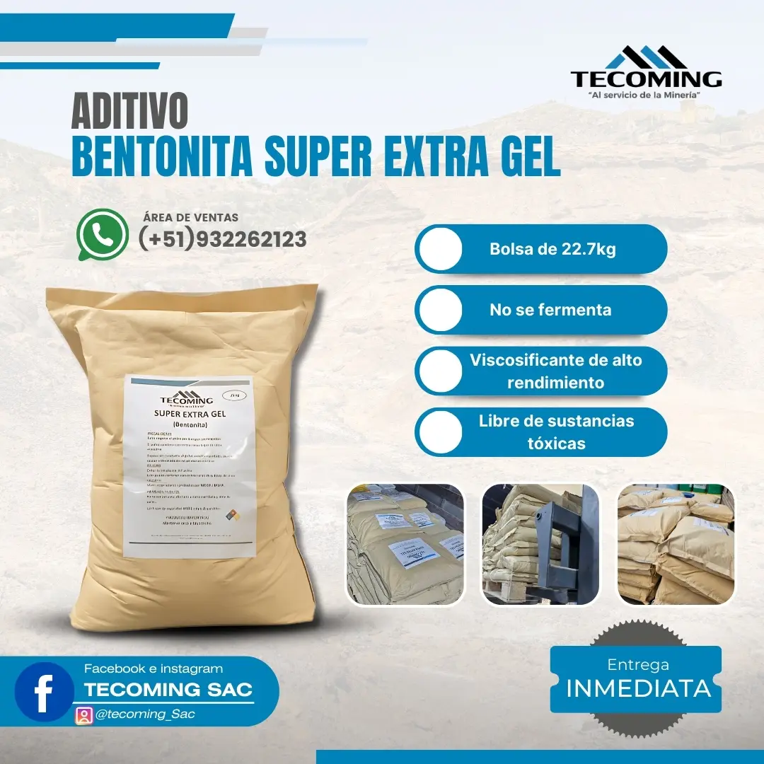 Bentonita Super Extra Gel para estabilidad en lodos de perfo