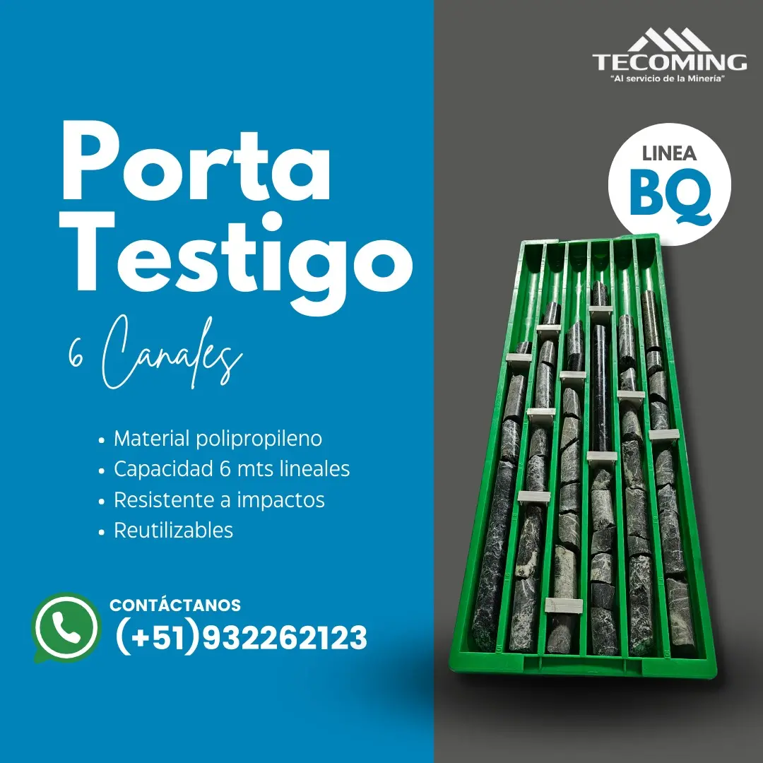 Porta testigo BQ 6 canales para almacenamiento de núcleos