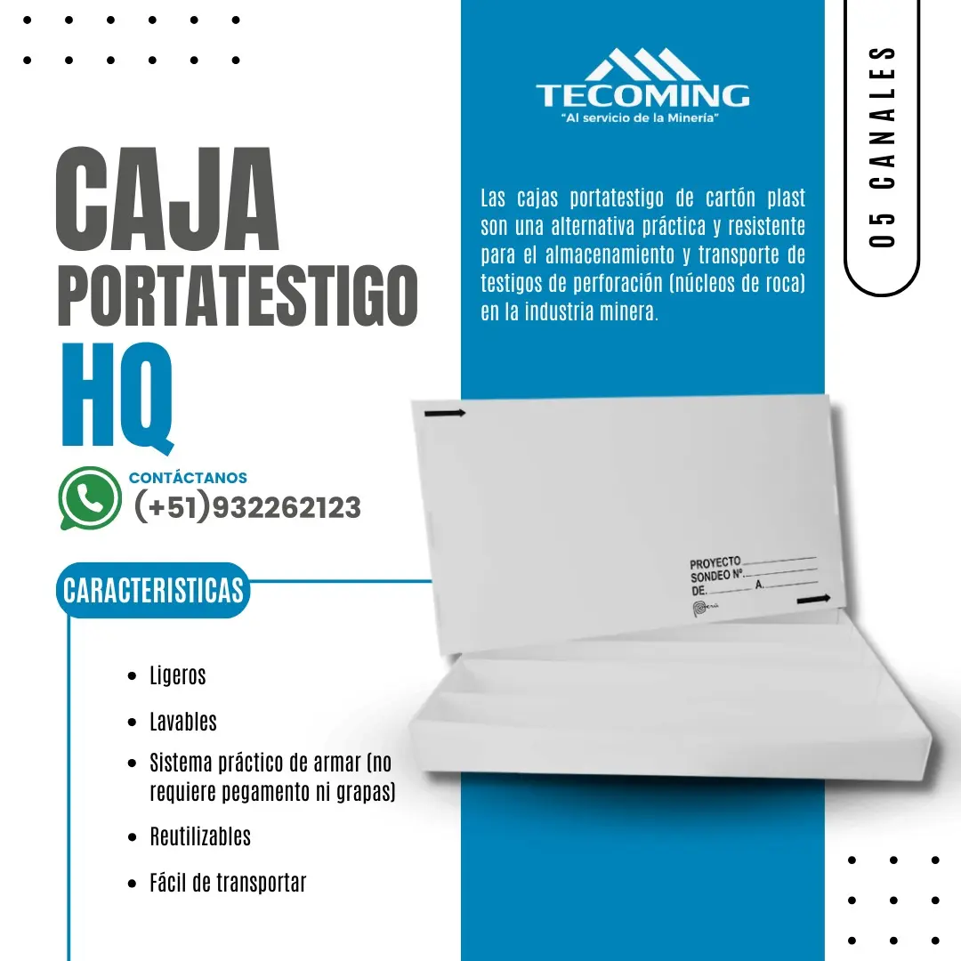 Caja porta testigo HQ cartón plast resistente y liviana