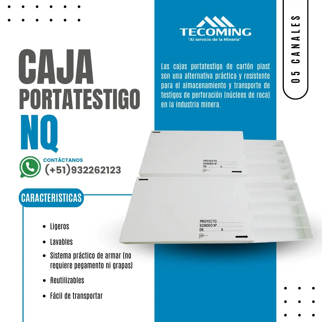 Caja porta testigo NQ cartón plast resistente y liviana