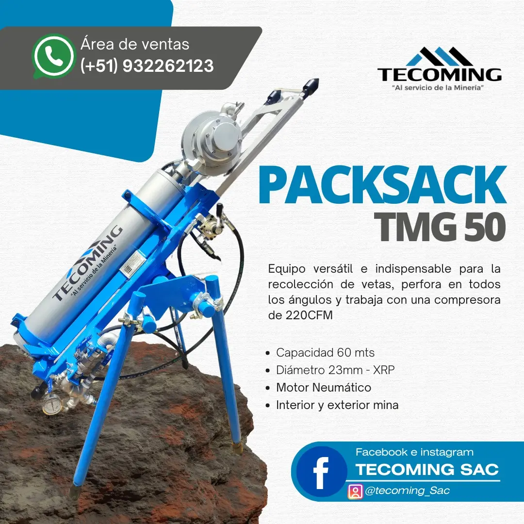 Packsack TMG 50 perforadora neumática versátil y liviana