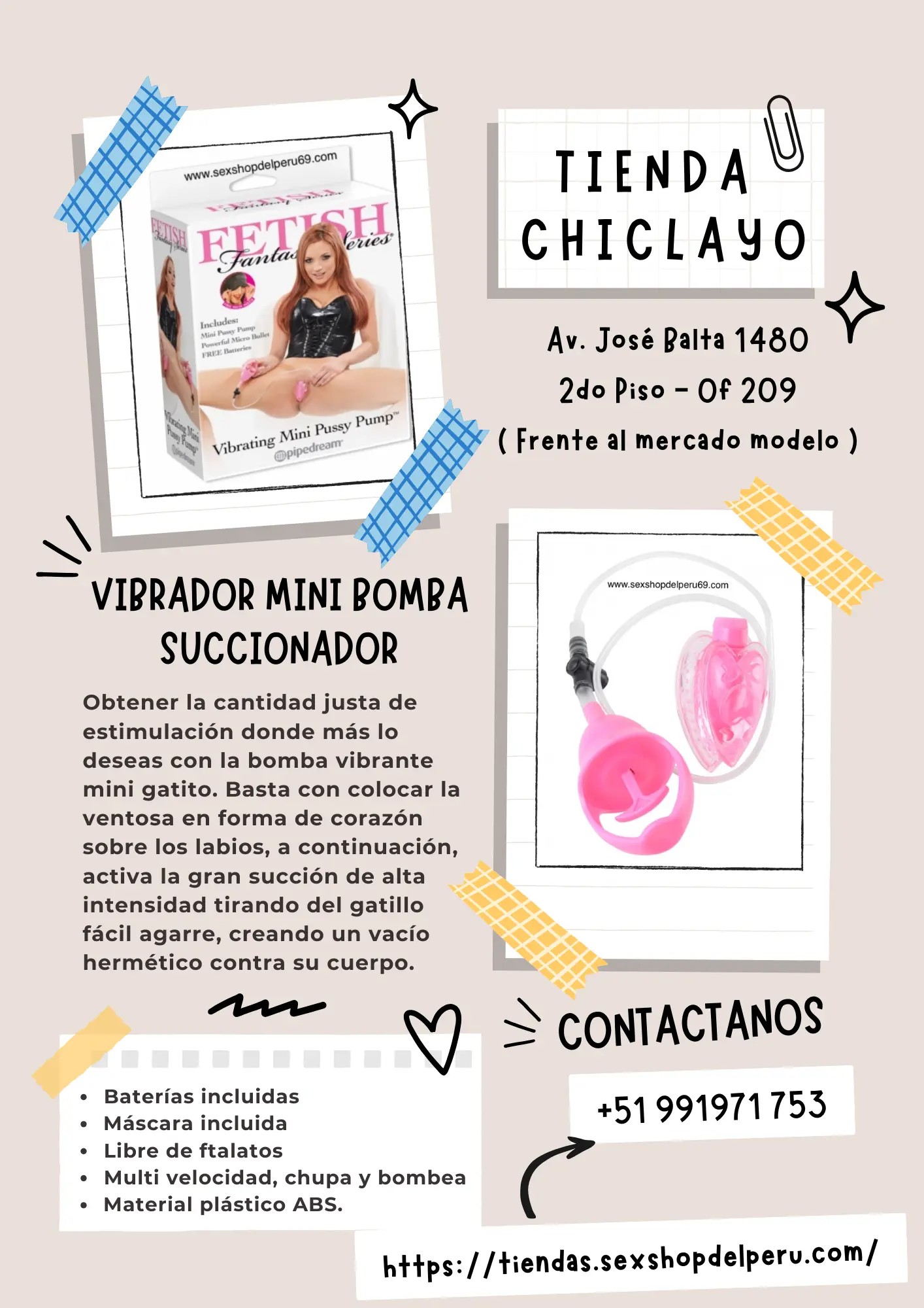  VIBRADOR MINI BOMBA SUCCIONADOR