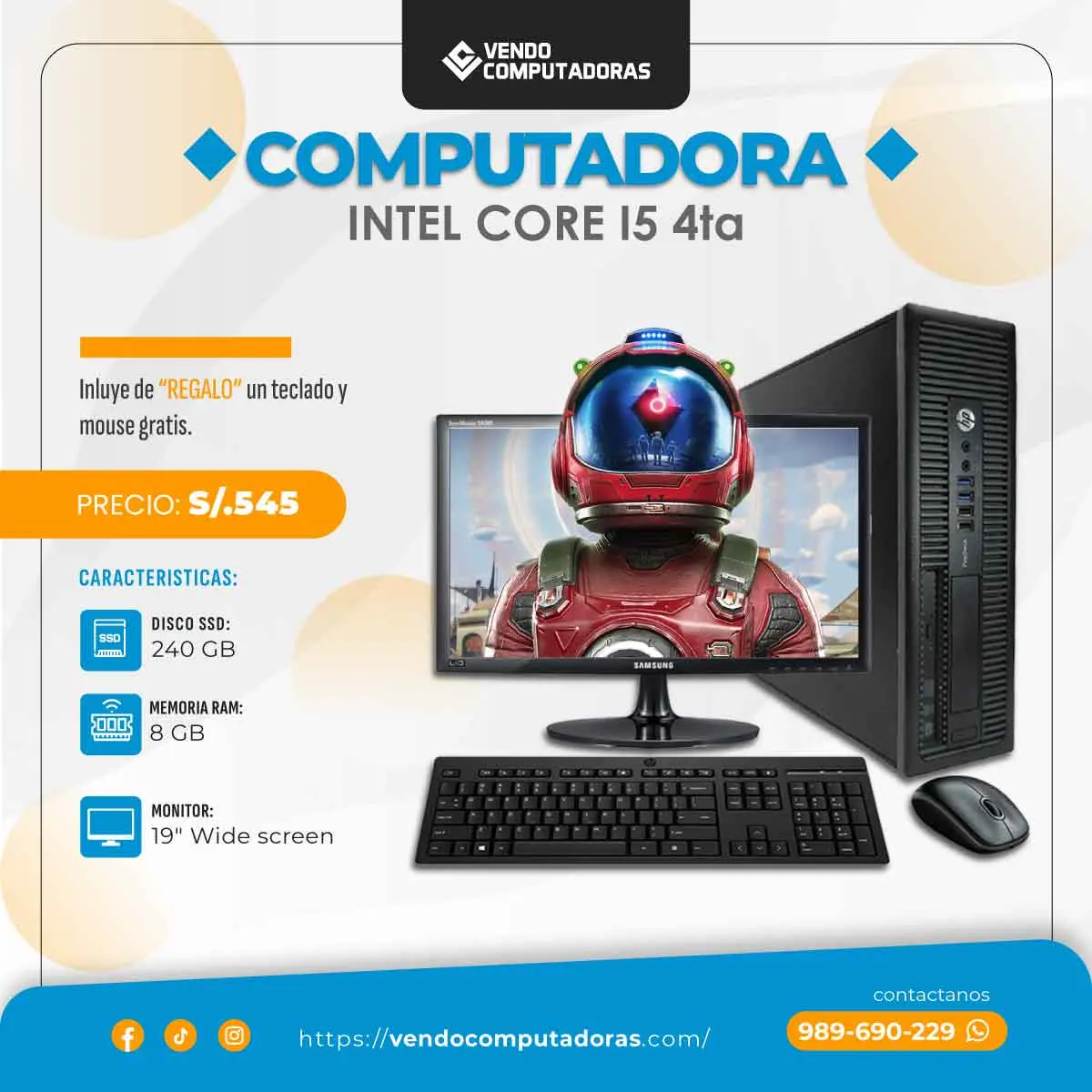 Potente y lista para usar Core i5 4ta 