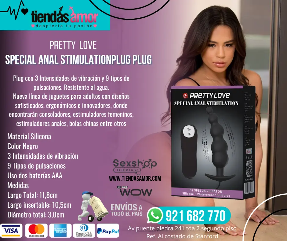 Plug Special Anal Stimulation Vibrador Pretty Love Negro Plu