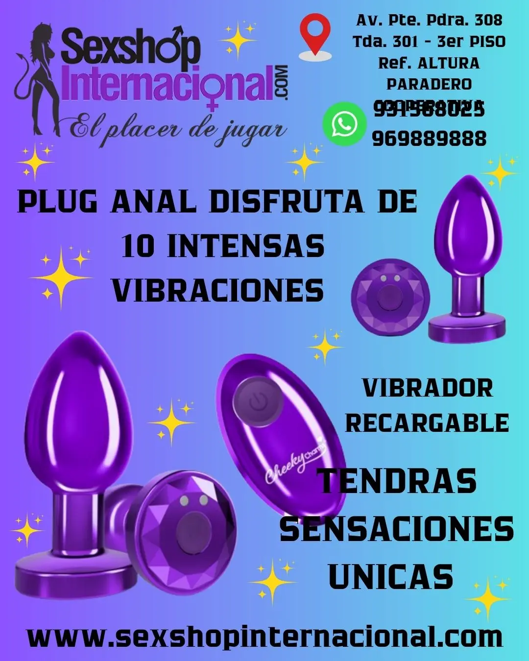 ANAL PLUG CHEEKYCHARMS PURPLE