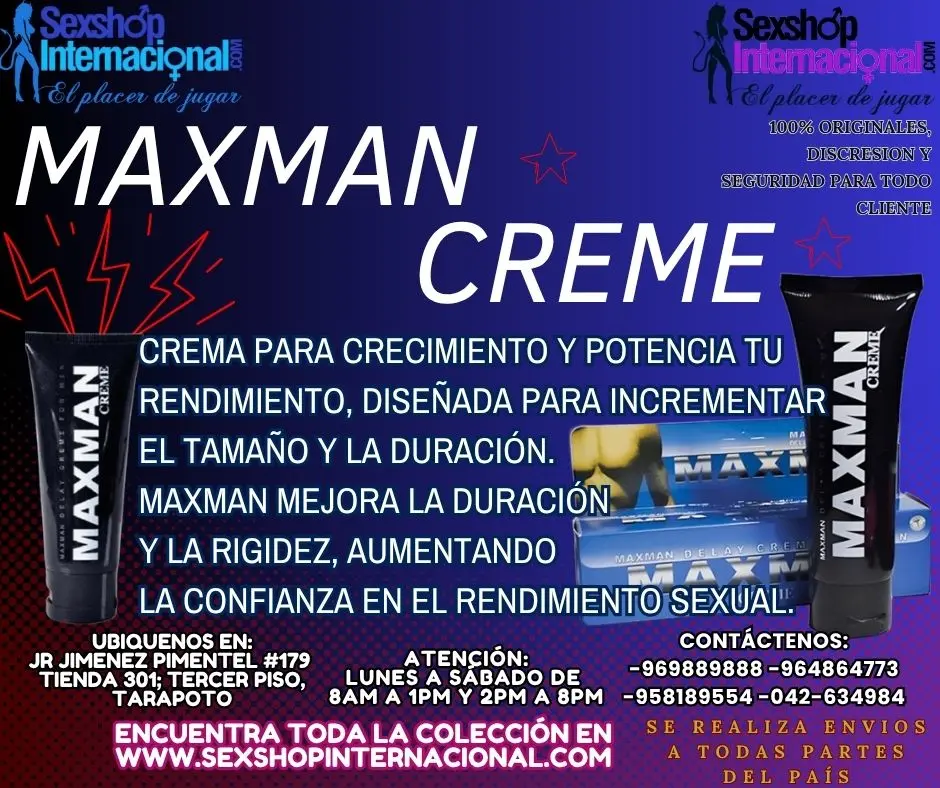 CREMA MAXMAN FORTALECE LOS VASCOS CABERNOSOS Y OBTEN YN MAYO