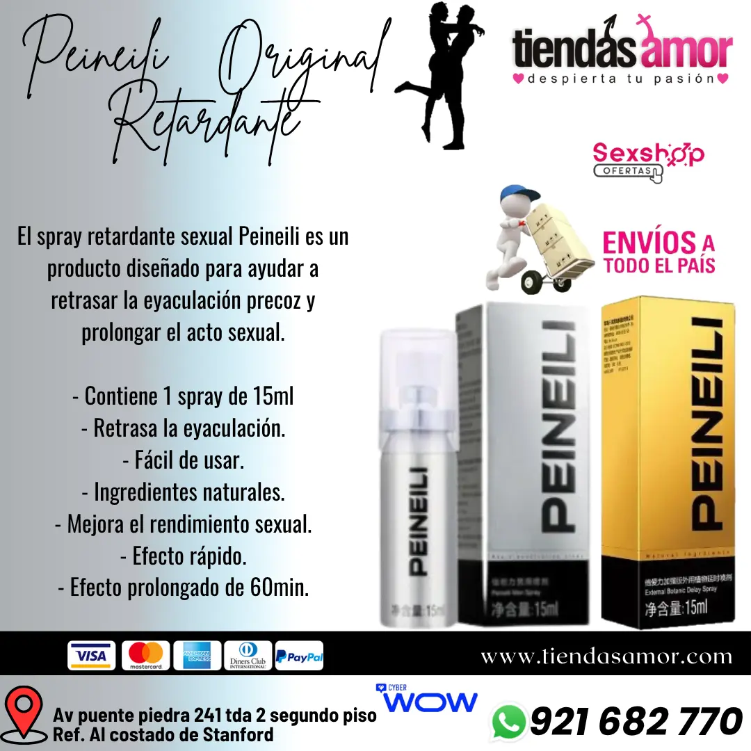 Retardante Sexual Masculino En Spray Peineili 15ml Retrasa 