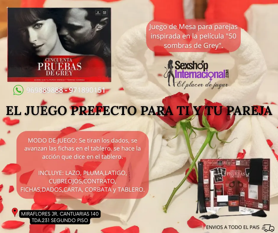 JUEGO EXITANTE DE MESA PARA PAREJAS 50 PRUEBAS DE GREY