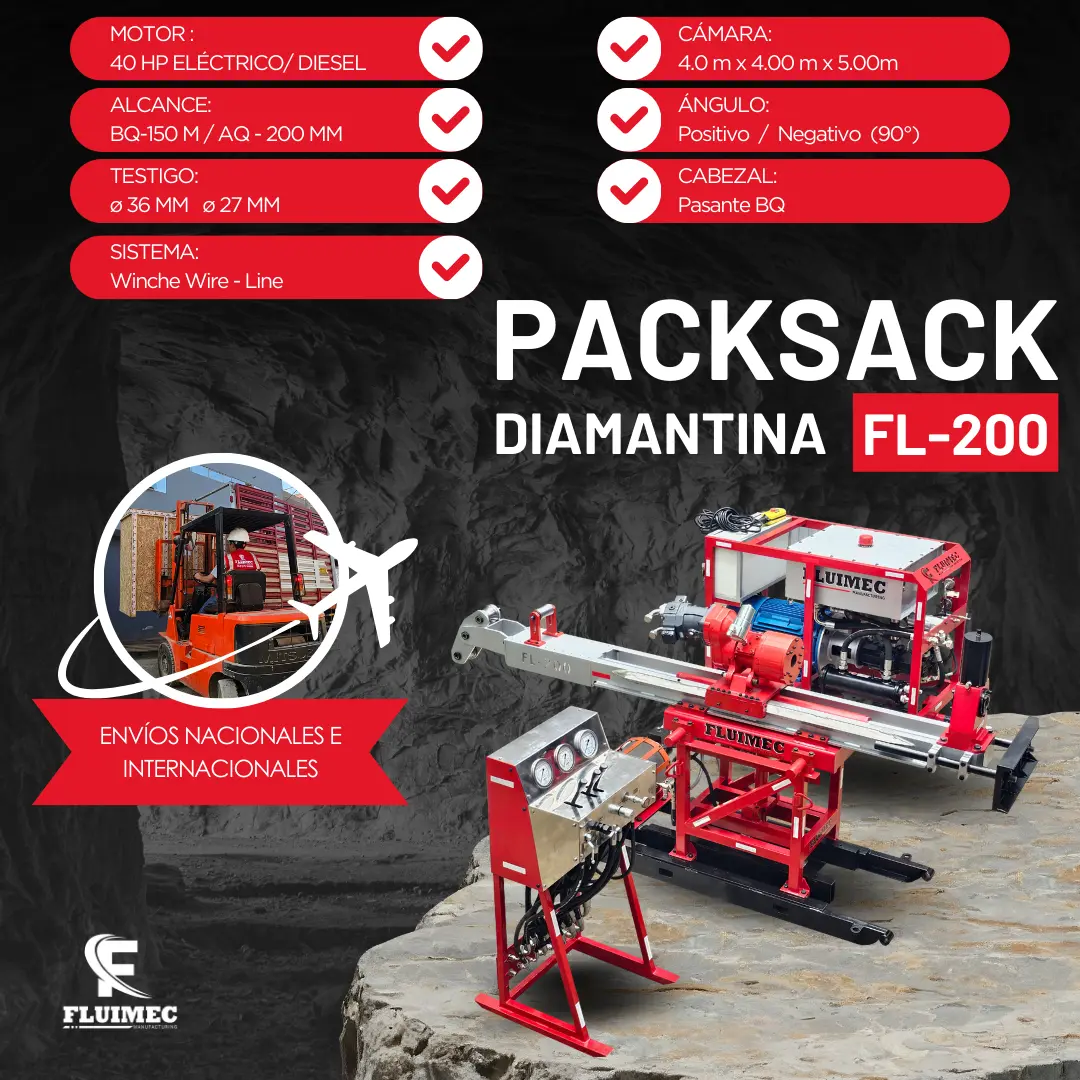 PACKSACK DIAMANTINA FL-200 equipo para mineria 