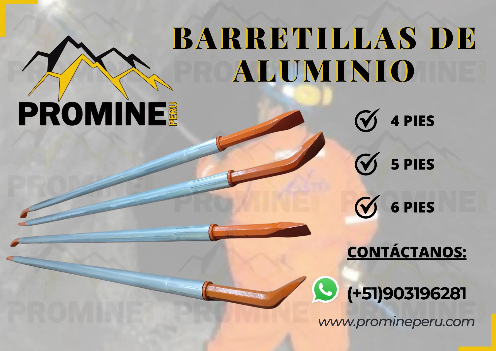 BARRETILLAS DE ALUMINIO - PARA MINERÍA 