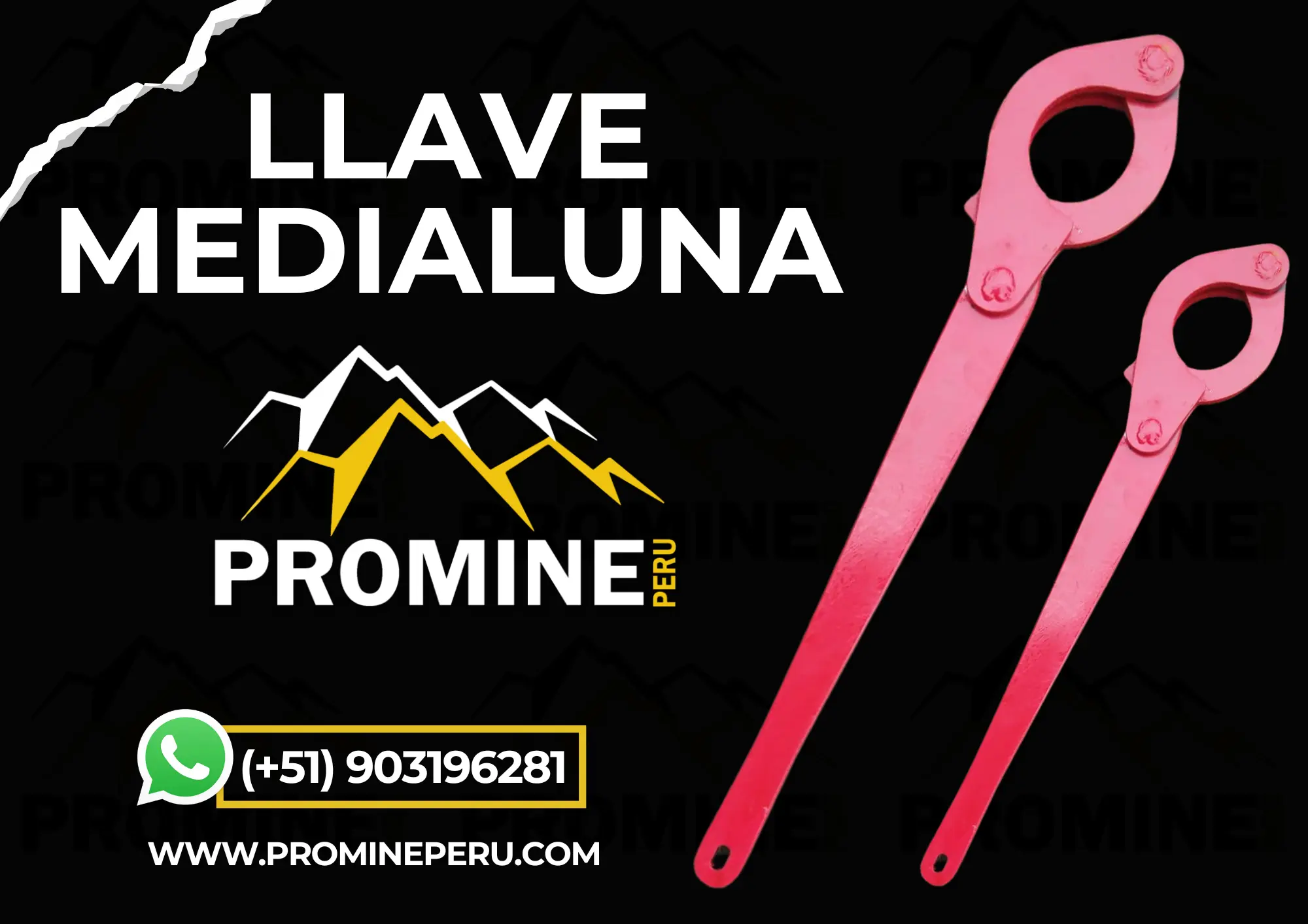 LLAVE MEDIA LUNA - SOPORTE EN MINA 