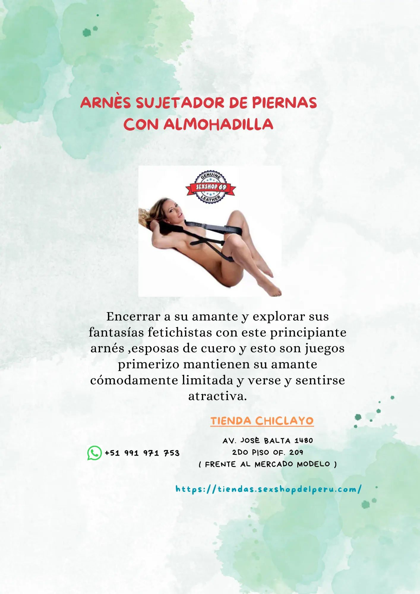 Arnes sujetador piernas con almohadilla