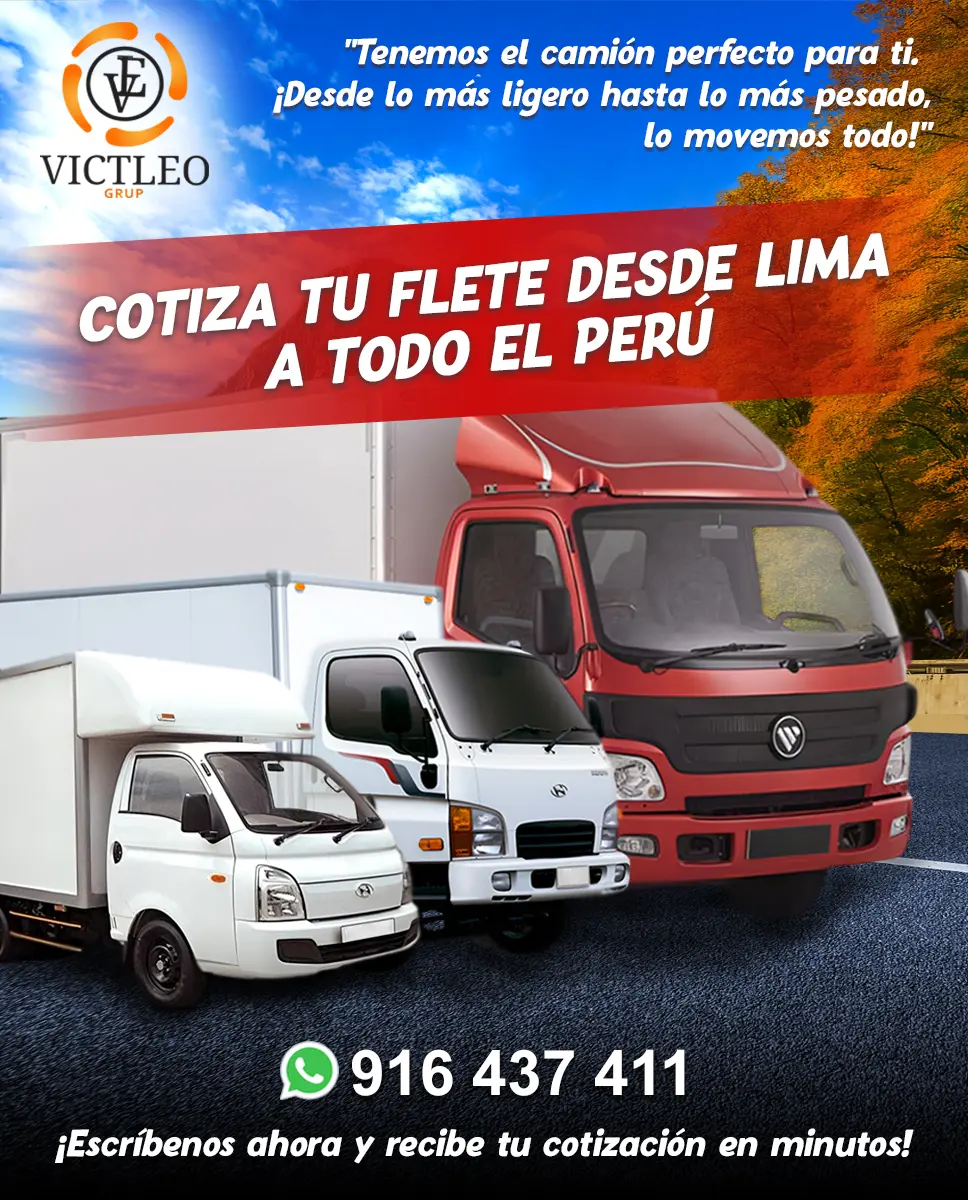  COTIZA TU FLETE DESDE LIMA A TODO EL PERÚ 