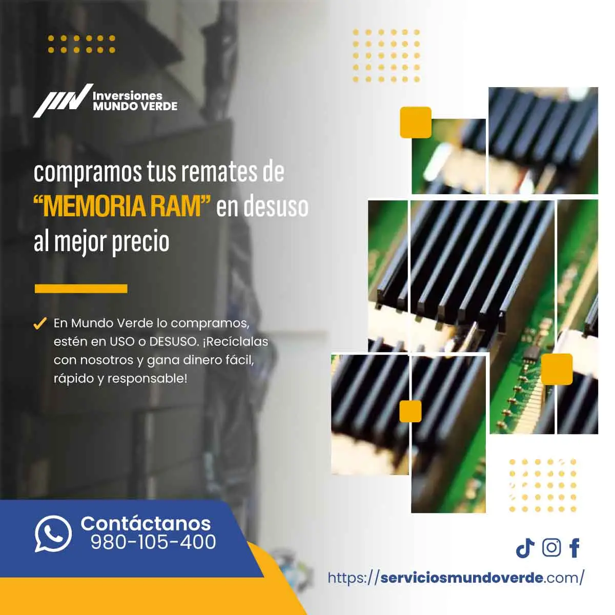 TIENES MEMORIAS RAM QUE NO USAS LO COMPRAMOS 