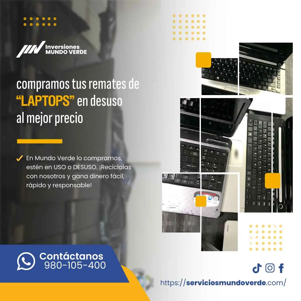 TIENES LAPTOS EN DESUSO LO COMPRAMOS 