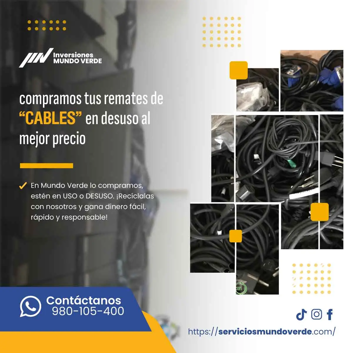 TIENES CABLES ELECTRICOS EN DESUSO LO COMPRAMOS 