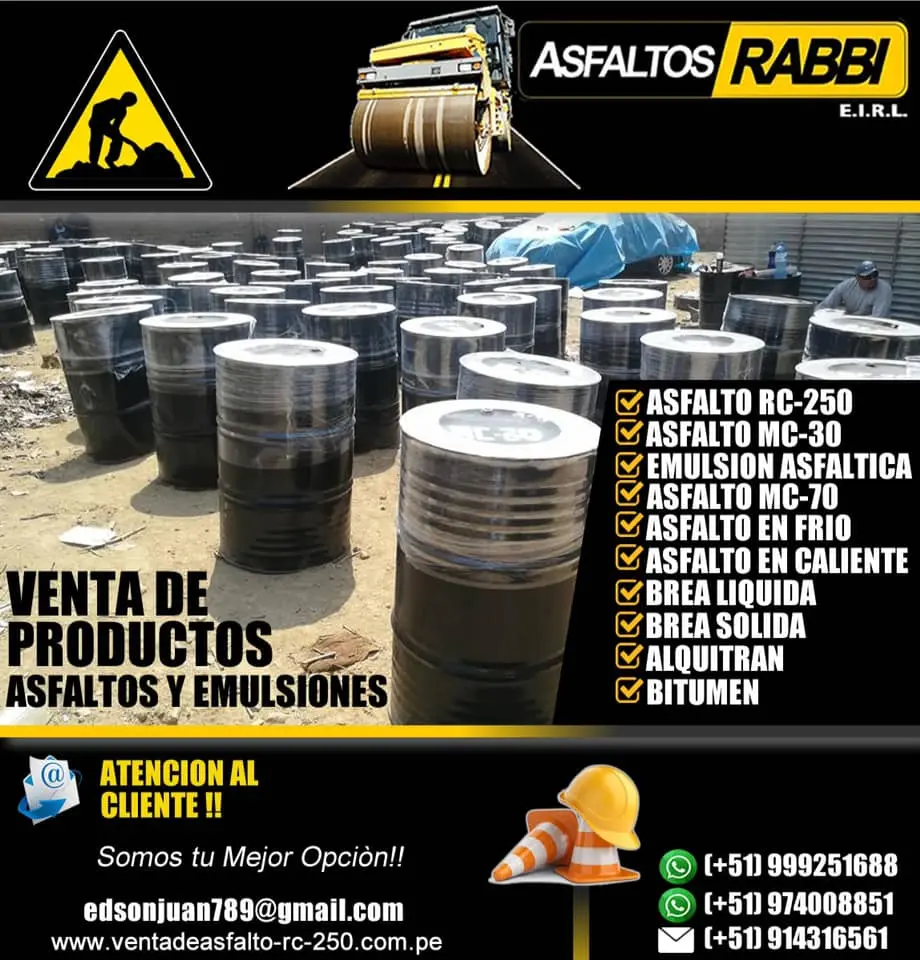 VENDO BREA LIQUIDA IMPRIMANTE PARA GALPONES ASFALTO RC-250