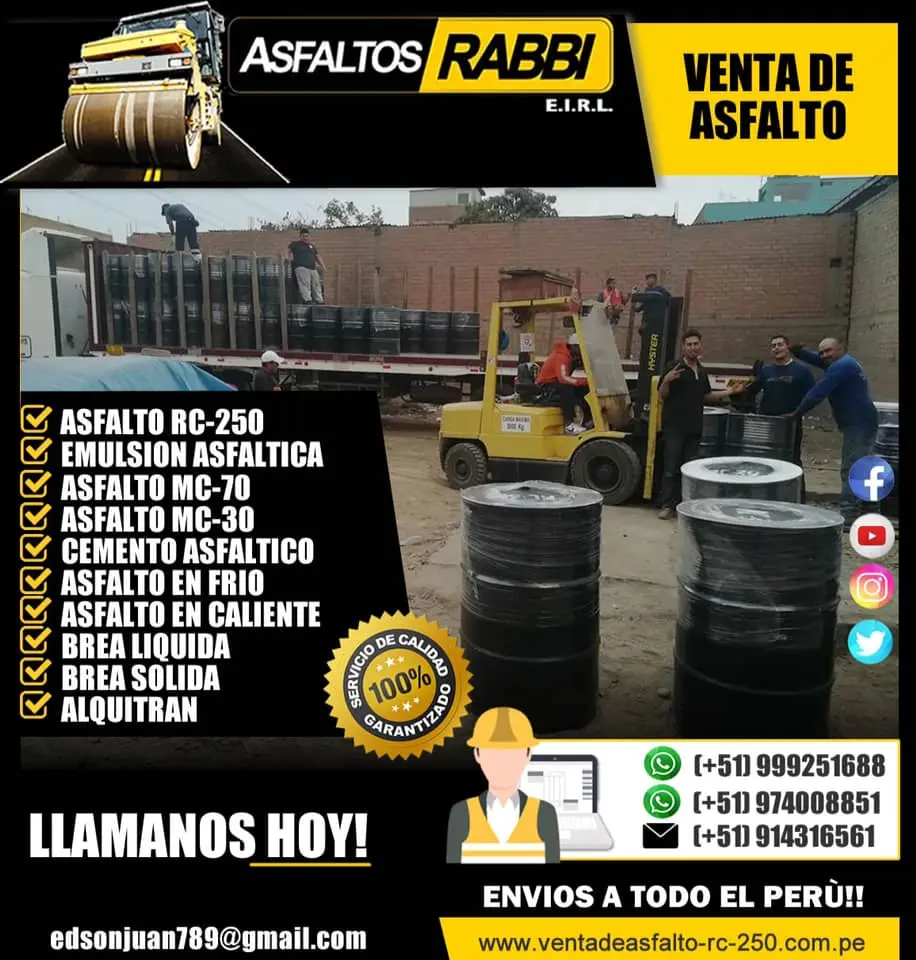 VENTA DE ASFALTO EN FRIO EN BOLSA DE 25 KILOS EMULSIONES PEN