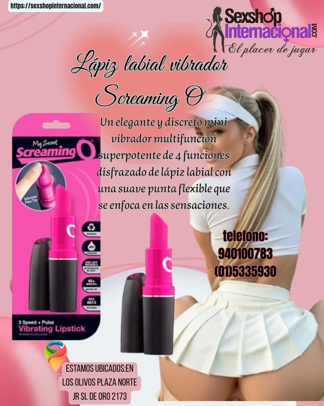 Lápiz labial vibrador Screaming O para mujeres 