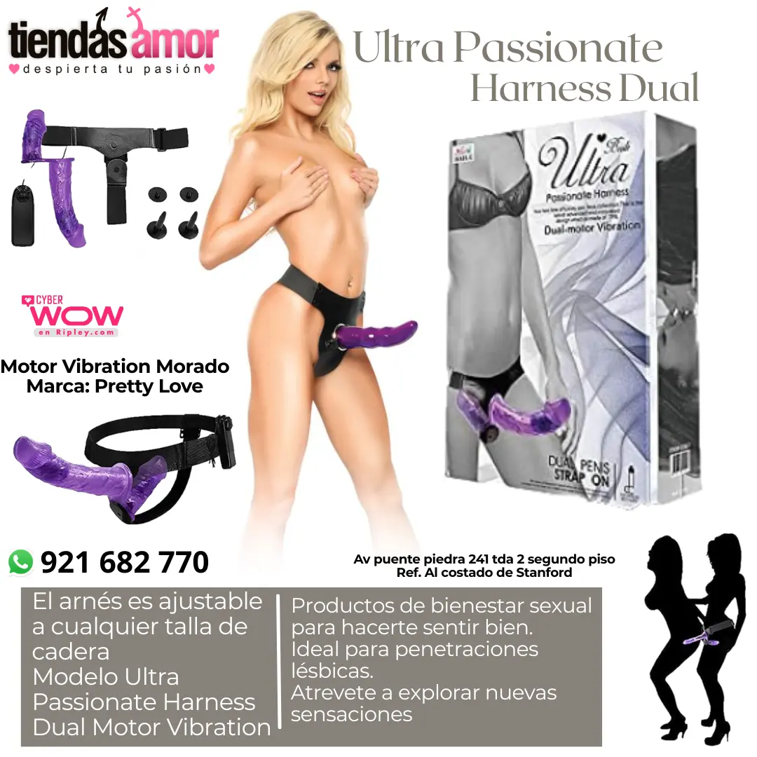 Ultra Passionate Harness - Dual Motor Vibration Flesh Ultra 
