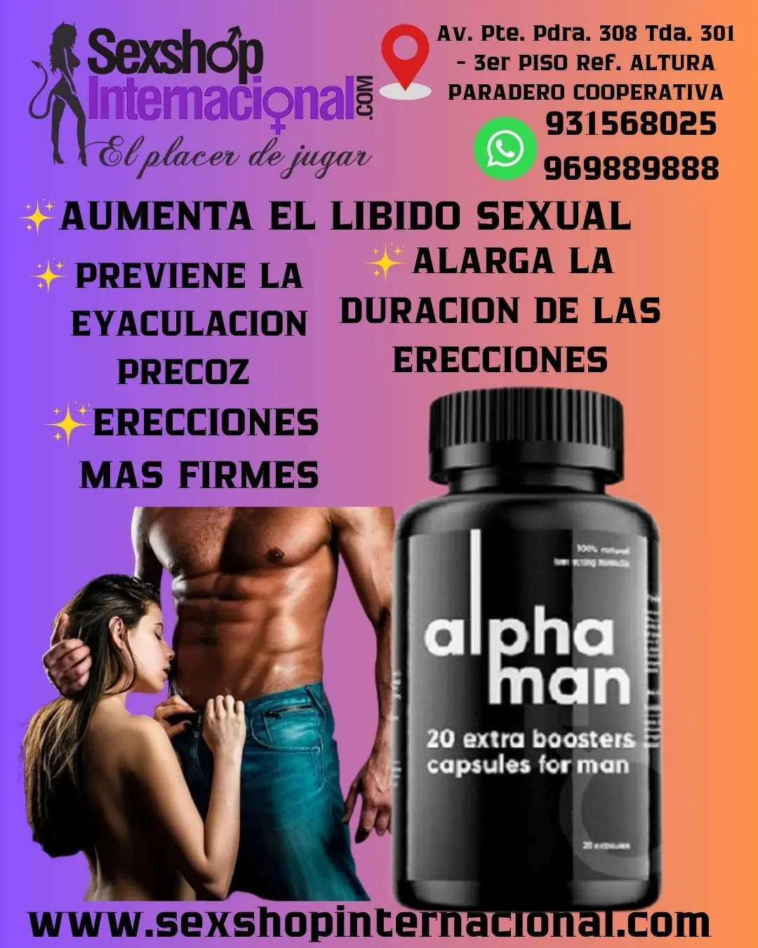 ALPHAMAN 20 CAPS ORIGINAL - ALARGA TUS ERECCIONES 