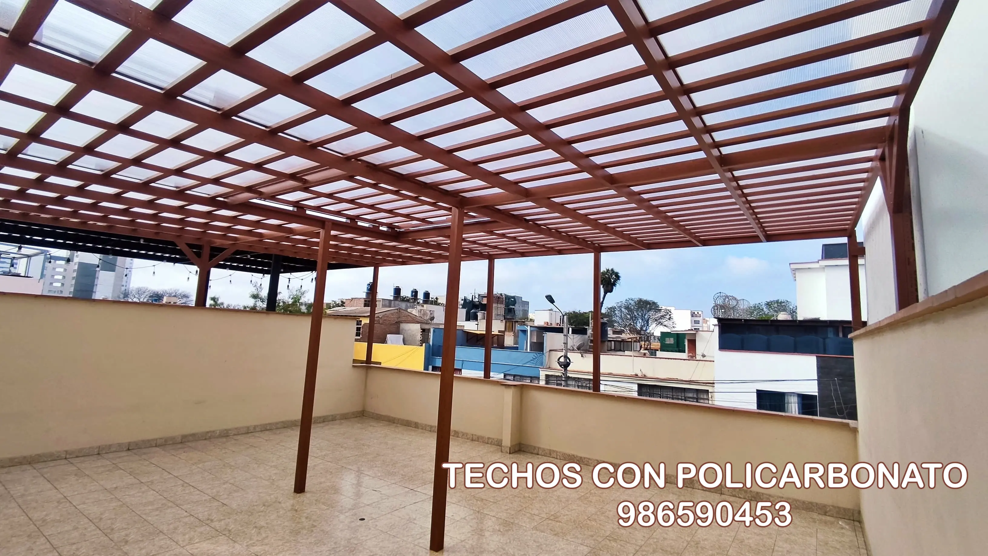 TECHOS DE SOL Y SOMBRA CON ALUMINIO Y POLICARBONATO