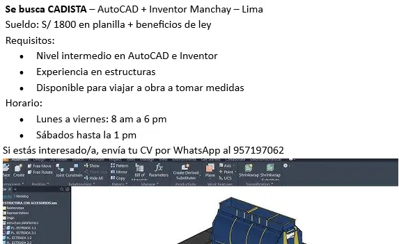  Se busca CADISTA AutoCAD Inventor Manchay Lima