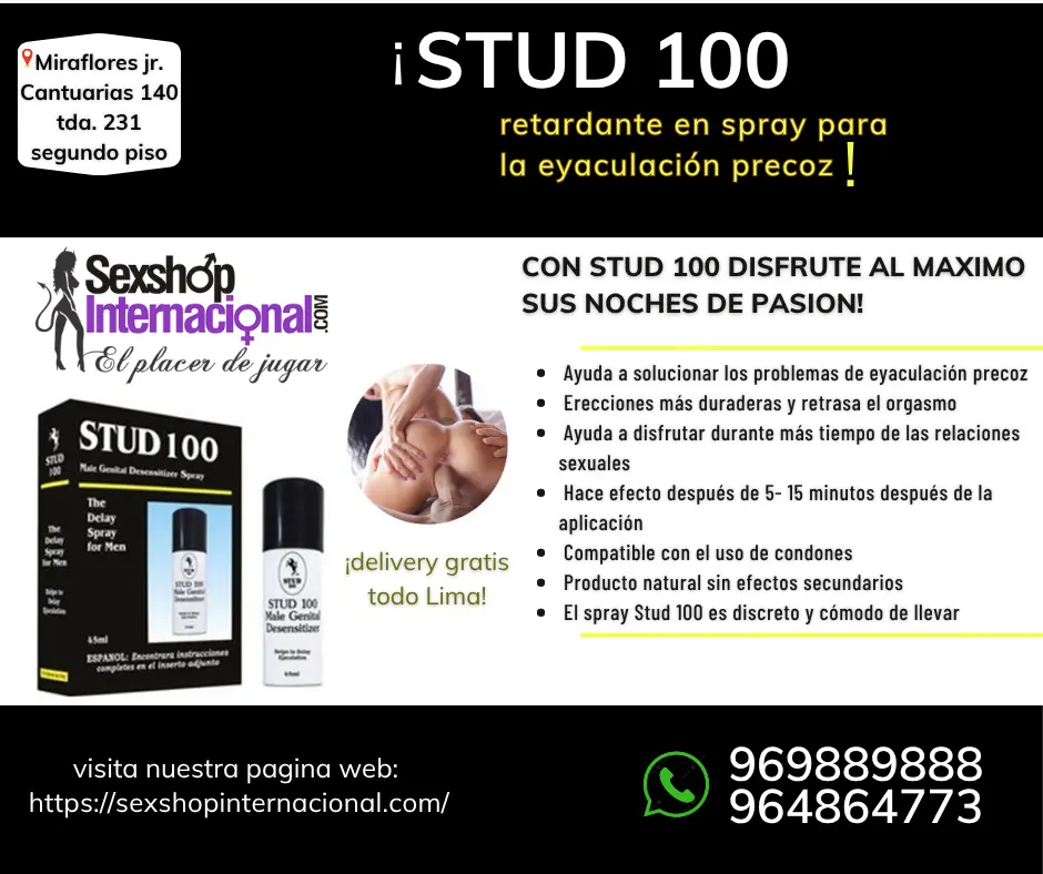 STUD 100 RETARDANTE - RETARDA LA EYACULACION Y DISFRUTE MAS 